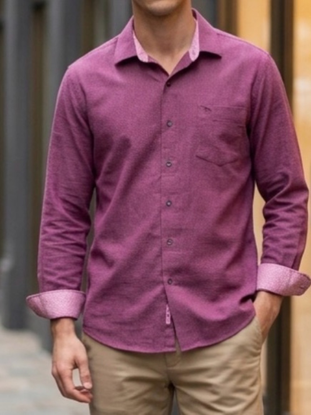 Tommy Bahama Men's Button-Down Shirt in Plum
